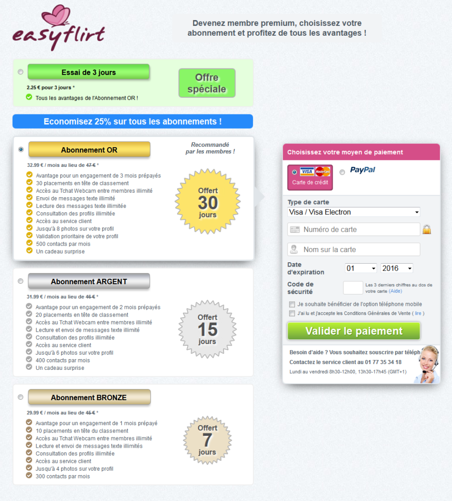 easyflirt tarif