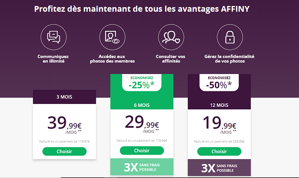 prix affiny meetic