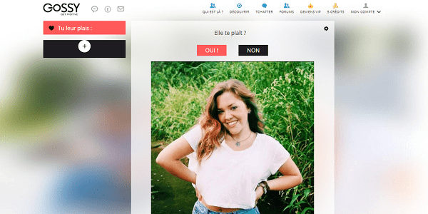 mes résultats sur le site de rencontre gossy