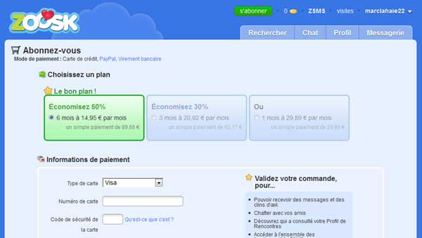 zoosk tarif