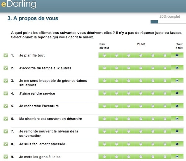 test personnalité edarling