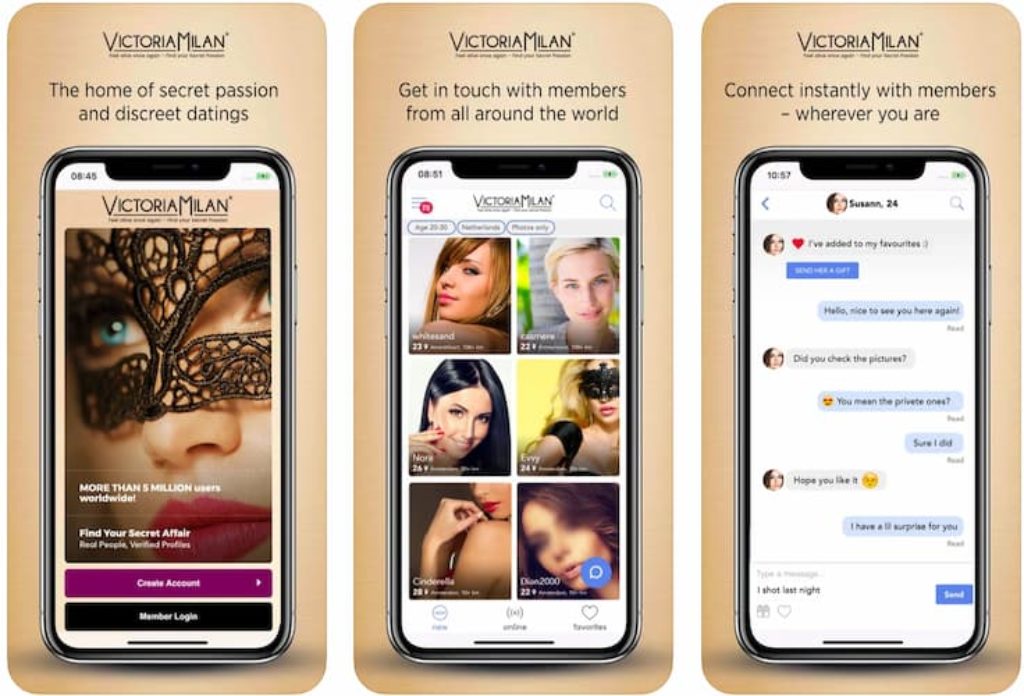 application mobile Victoria Milan
