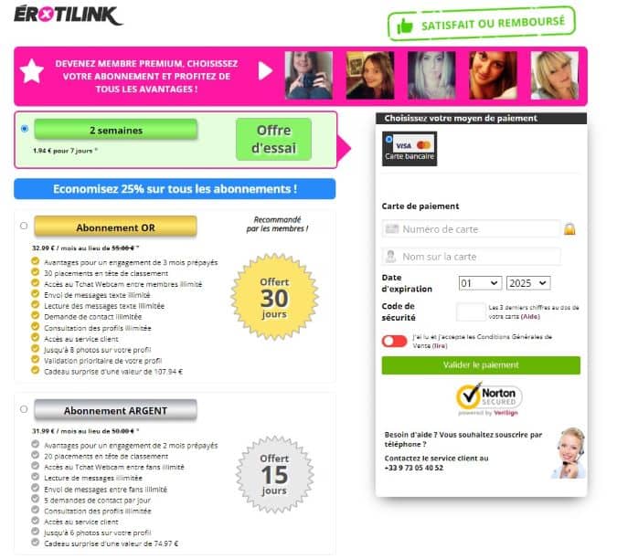 prix des tarifs erotilink avis